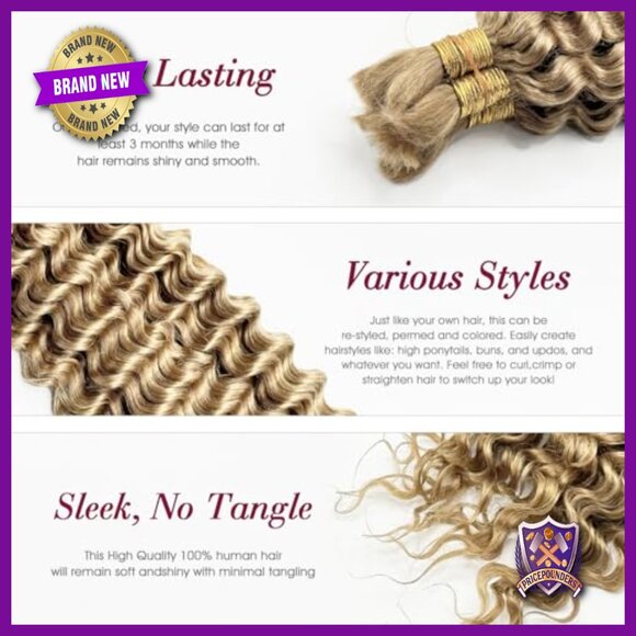 Deep Wave Human Hair Extensions for Boho Braids 20 Inch